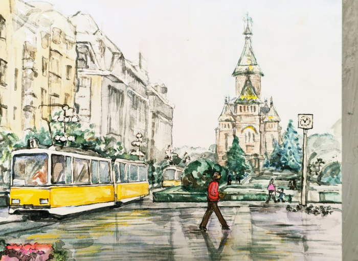 Timisoara anii 70 aqarela - REPLICA [6]