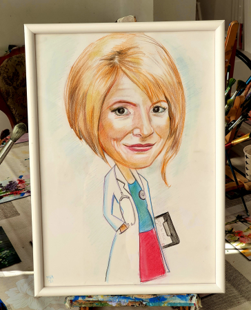 Portret Caricatura, 30 x 40 cm, multicolor, cu rama [3]