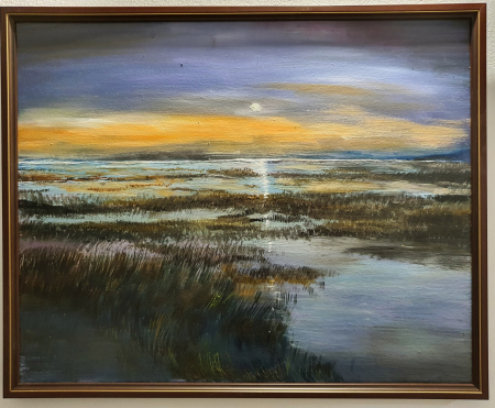 Modern art - Sunset in the marshes