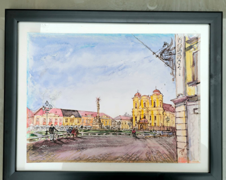 Artă modernă - Piata Unirii Timisoara - aquarela
