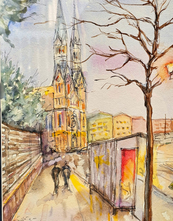 Piata Balcescu Timisoara - aquarela [2]