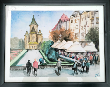 Artă modernă - Pe Centru, Timisoara - aquarela