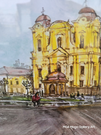 Timisoara Piata Unirii aquarela [2]