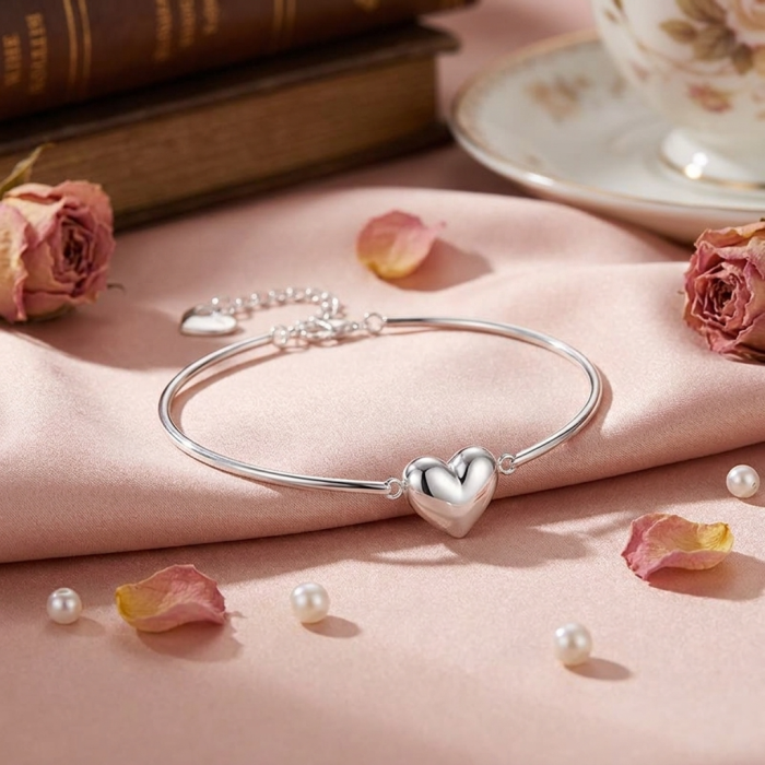 Bratara True Love Argint 925 Manual Inimiara 9mm Ajustabila Romantic Bijuterie Femei Romania ArtMyWay [4]