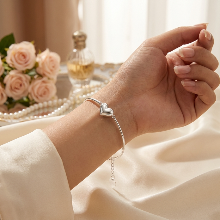 Bratara True Love Argint 925 Manual Inimiara 9mm Ajustabila Romantic Bijuterie Femei Romania ArtMyWay [3]