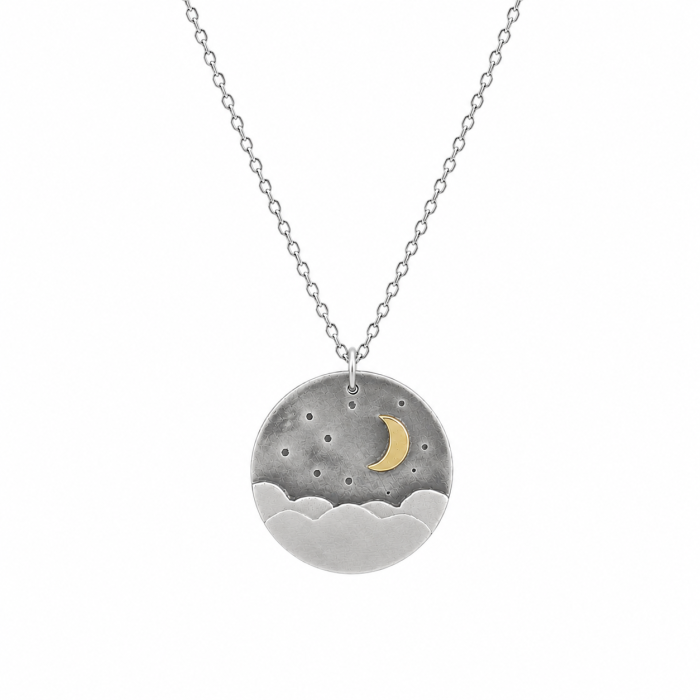 Colier Cloudy Moon Argint 925 Unicat Luna Alama Patina Nori Bogdan Dragomir Bijuterie ArtMyWay [5]