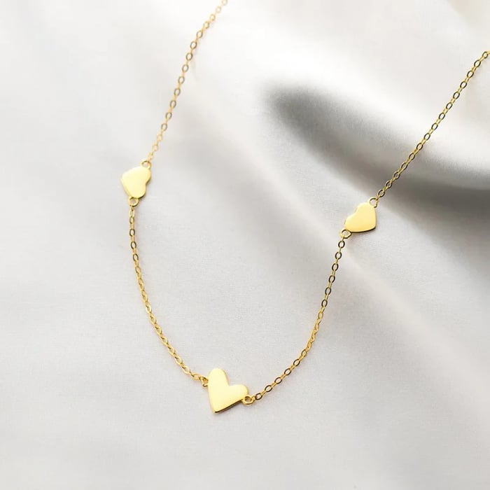 Colier Gold Hearts Trio - Argint 925 [3]