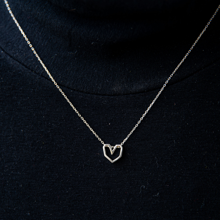 Colier Silver Heart - Argint 925 placat cu Aur Alb [4]