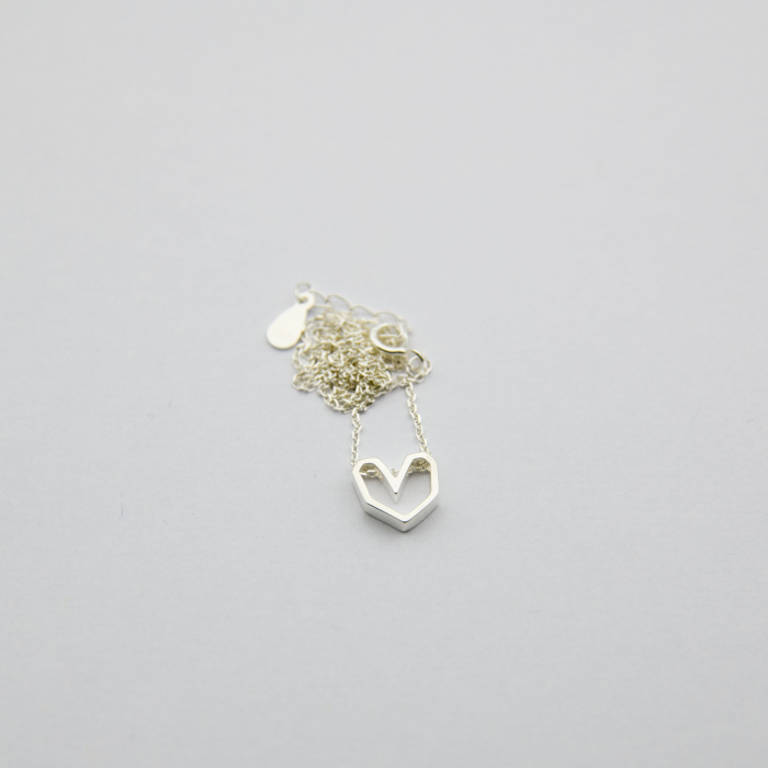 Colier Silver Heart - Argint 925 placat cu Aur Alb [3]