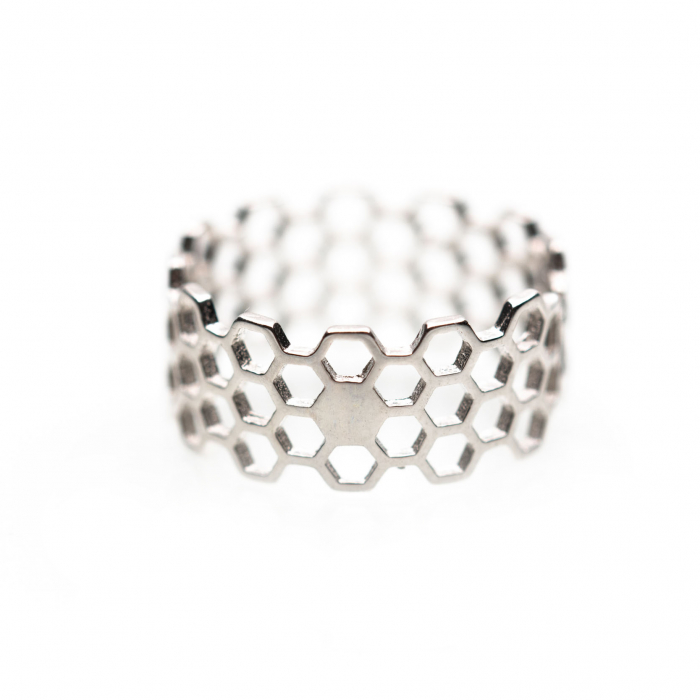 Inel Honeycomb Argint 925 [4]