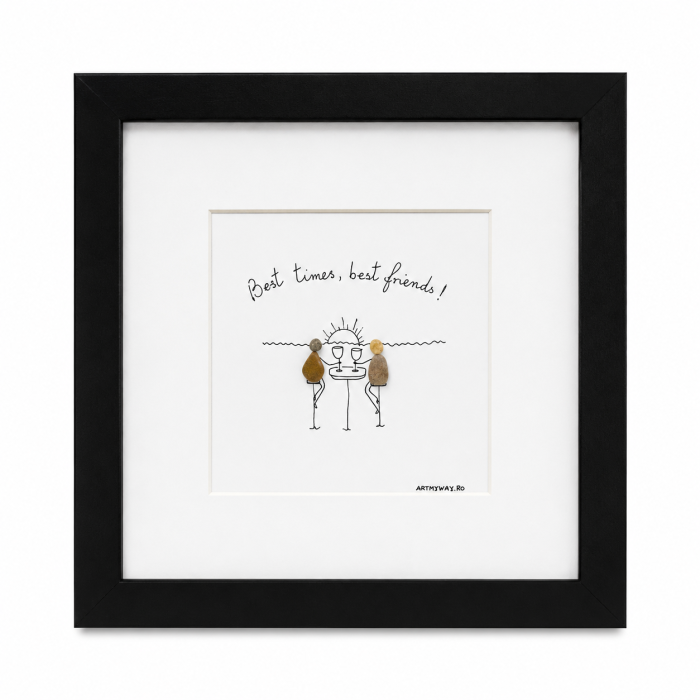 Tablou Best Friends cei mai buni prieteni pietricele Pebble Art ArtMyWay [5]