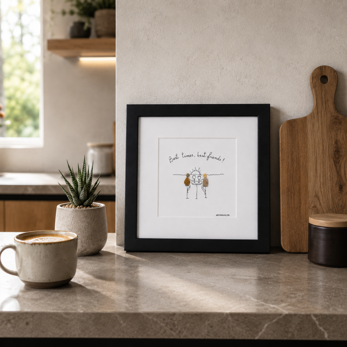 Tablou Best Friends cei mai buni prieteni pietricele Pebble Art ArtMyWay [3]