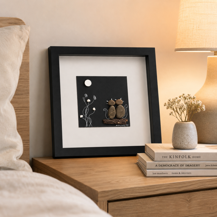 Tablou Pebble Art Cats Pietre Naturale Rau Handmade ArtMyWay Romania [2]