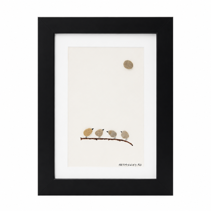 Tablou Pebble Art Chit-Chat Pietre Naturale Rau Handmade ArtMyWay Romania [6]
