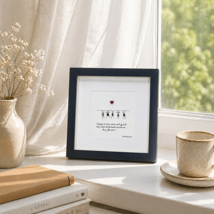 Tablou Pebble Art Copilărie Pietre Naturale Rau Handmade ArtMyWay Romania [3]