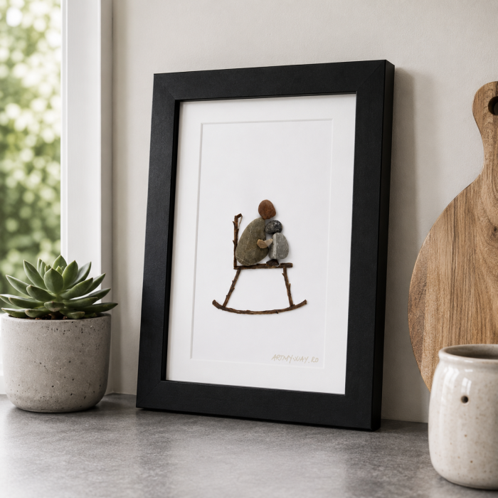 Tablou Pebble Art Crazy Little Thing Called Love Pietre Naturale Rau Handmade ArtMyWay Romania [3]