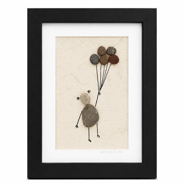 Tablou Pebble Art Happy Days Pietre Naturale Rau Handmade ArtMyWay Romania [4]