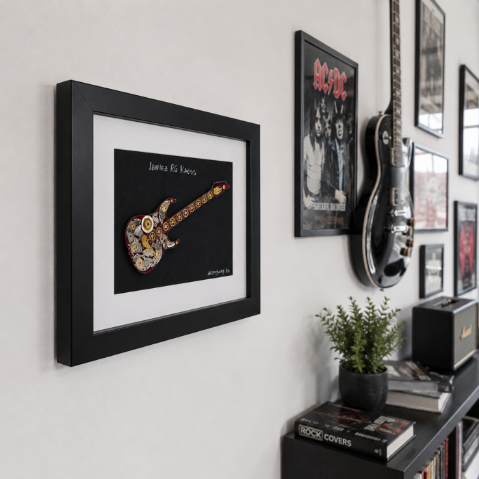 Tablou Ibanez RG Kaoss - Chitară Handmade SteamWall Piese Ceas ArtMyWay Romania [2]
