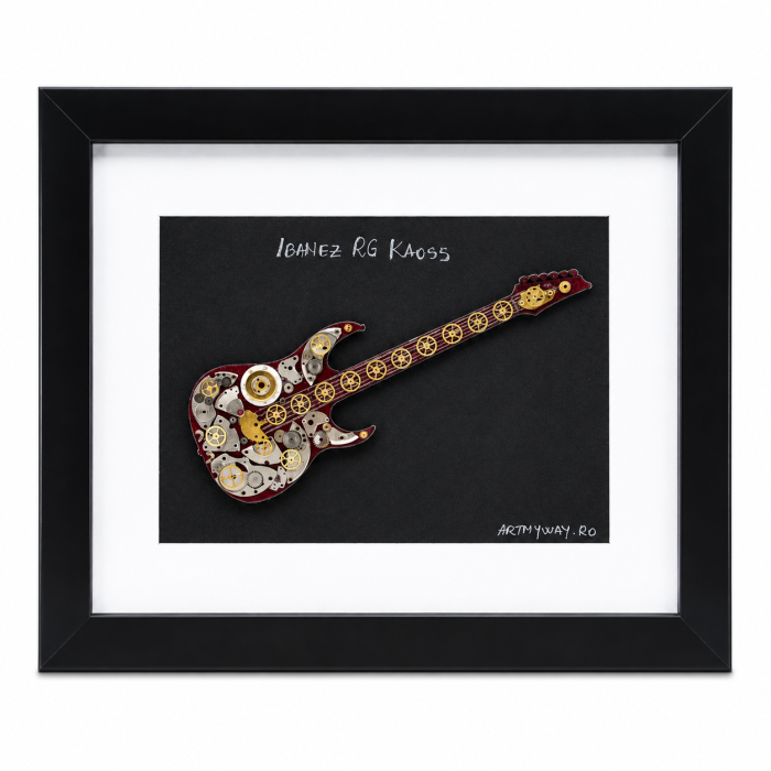 Tablou Ibanez RG Kaoss - Chitară Handmade SteamWall Piese Ceas ArtMyWay Romania [4]