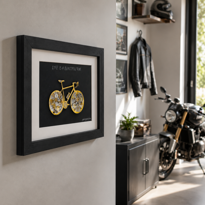 Tablou Life is a Beautiful Ride Handmade SteamWall Piese Ceas ArtMyWay Romania [3]