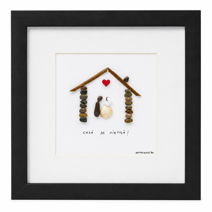 Tablou Pebble Art Marry Me Pietre Naturale Rau Handmade ArtMyWay Romania [3]