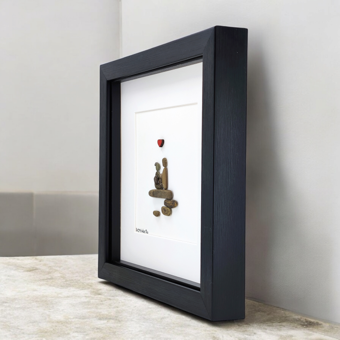 Tablou Familie mama tata copil pietricele naturale Pebble Art cadou ArtMyWay [2]