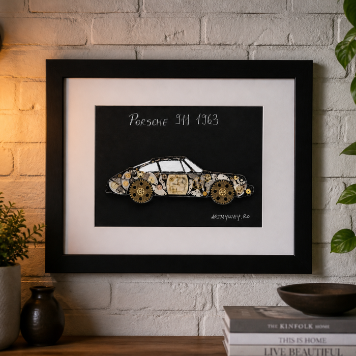 Tablou Porsche 911 1963 Handmade Piese Ceas Colectia ART my Cars ArtMyWay Romania [3]