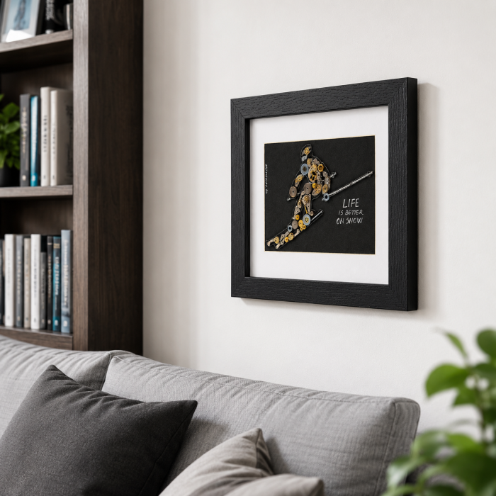 Tablou Ski - Life is Better on Snow Handmade SteamWall Piese Ceas ArtMyWay Romania [3]