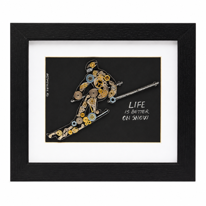 Tablou Ski - Life is Better on Snow Handmade SteamWall Piese Ceas ArtMyWay Romania [5]