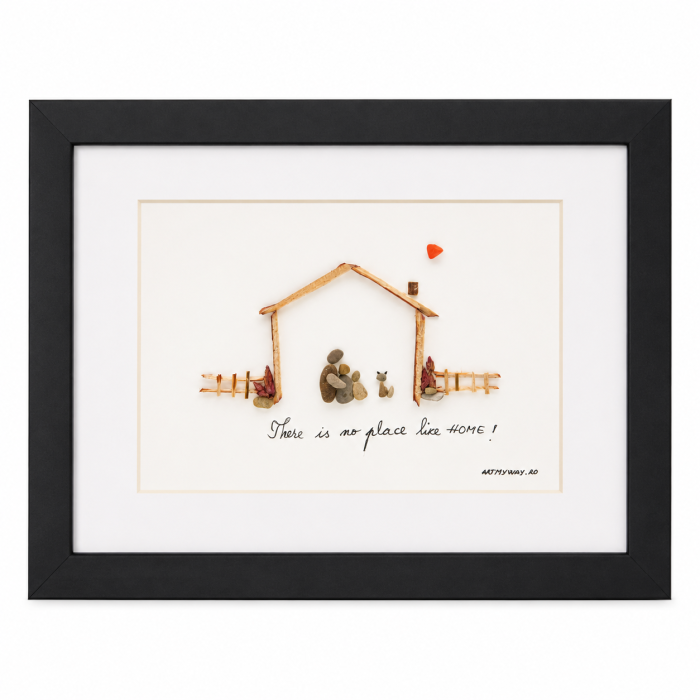 Tablou Pebble Art There Is No Place Like Home Pietre Naturale Rau Handmade ArtMyWay Romania [4]