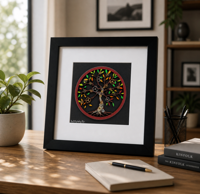 Tablou Tree of Life - Copacul Vieții Handmade SteamWall Piese Ceas ArtMyWay Romania [2]