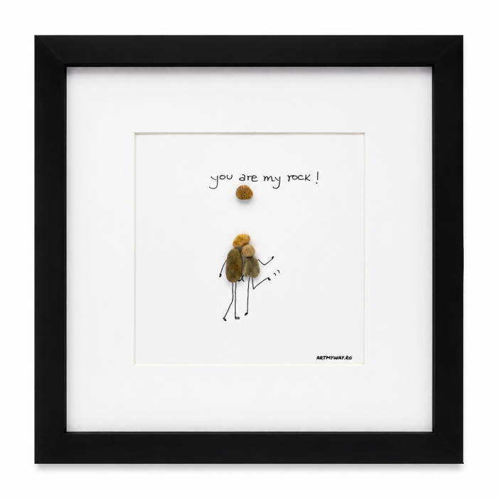 Tablou Pebble Art You Are My Rock Pietre Naturale Rau Handmade ArtMyWay Romania [2]