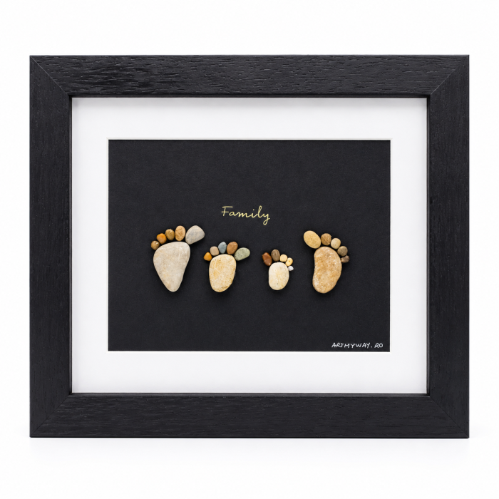 Tablou My Family 4 familie 4 persoane pietricele Pebble Art ArtMyWay [4]