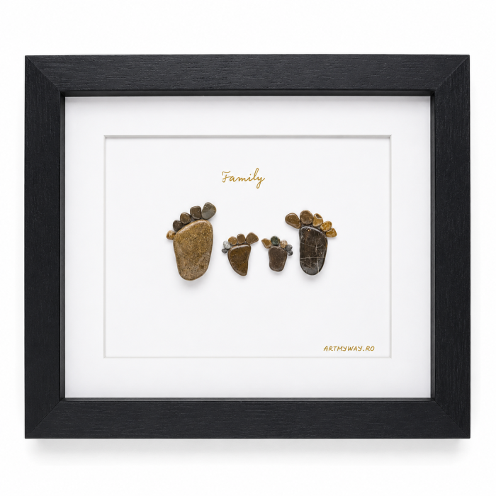 Tablou My Family 4 v2 familie pietricele Pebble Art varianta 2 ArtMyWay [2]