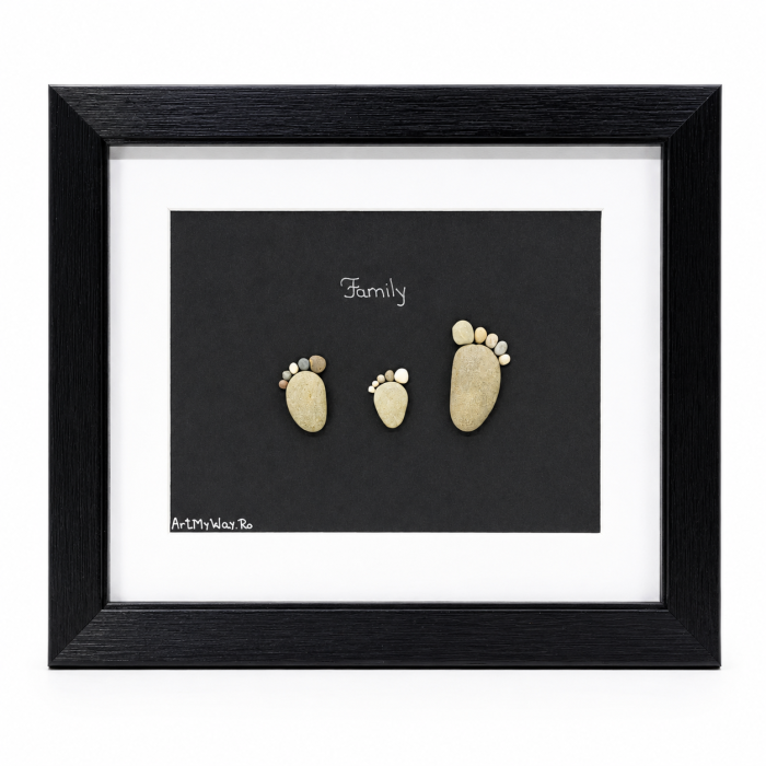 Tablou My Family familie pietricele naturale Pebble Art ArtMyWay [4]