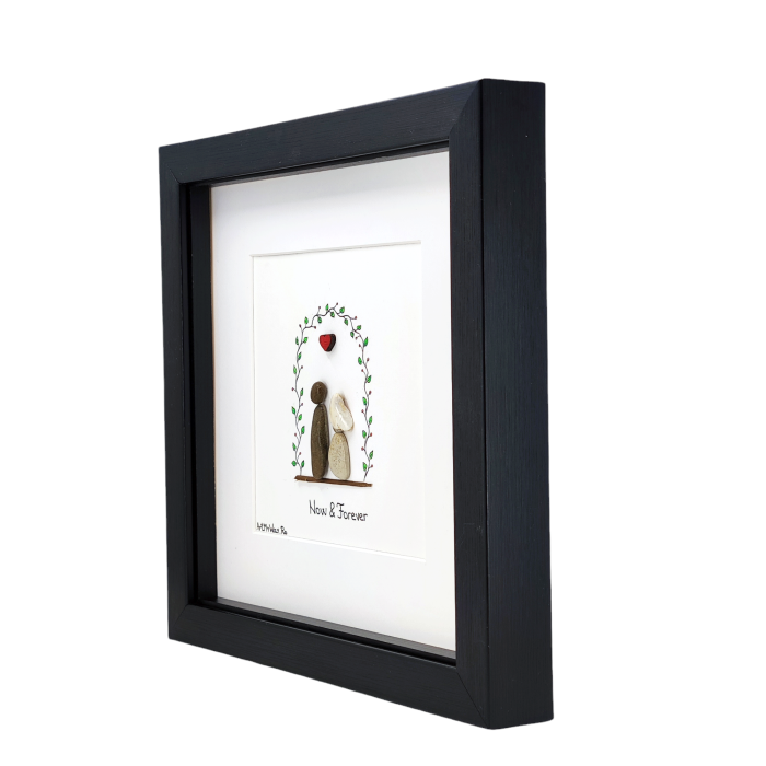 Tablou Happily Ever After cuplu pietricele naturale Pebble Art cadou romantic ArtMyWay [5]