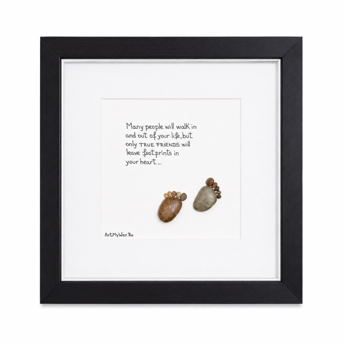 Tablou True Friends prietenie pietricele naturale Pebble Art ArtMyWay [2]
