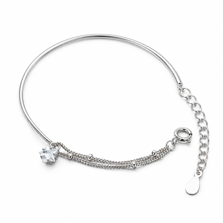Cadouri - Bratara My Better Half Argint 925 Bangle Charm Zirconiu Floare Statement Bijuterie Femei Romania ArtMyWay