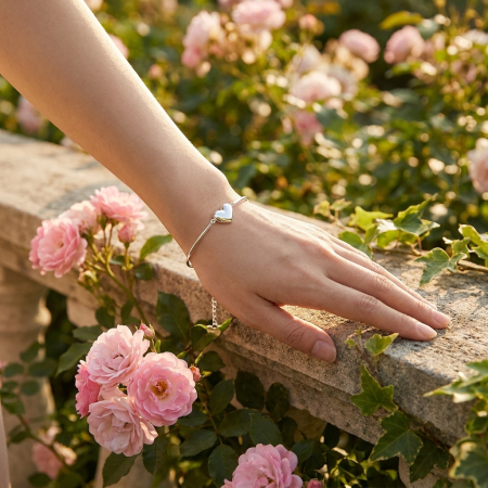 Bratara True Love Argint 925 Manual Inimiara 9mm Ajustabila Romantic Bijuterie Femei Romania ArtMyWay [1]