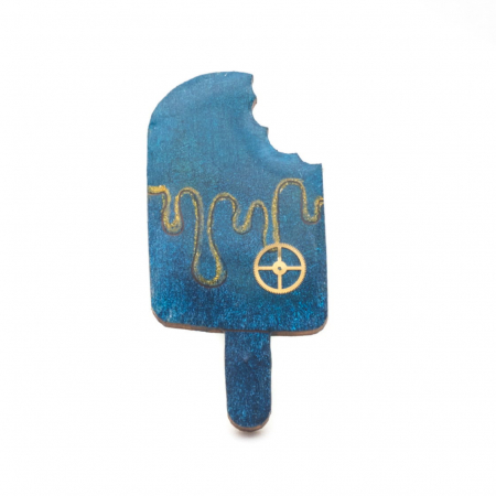 Broșe - Brosa Lemn Blue IceCream