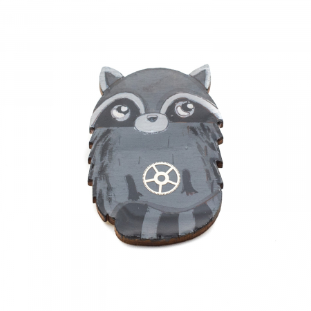 Broșe - Brosa lemn CINDY RACCOON