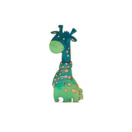 Broșe - Brosa LEMN Girafa Verde
