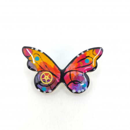 Broșe - Brosa LEMN Butterfly Sunset