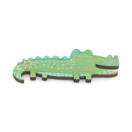 Broșe - Brosa Lemn Crocodil