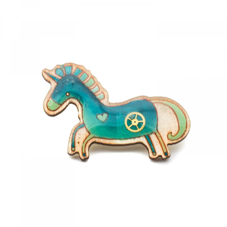 Broșe - Brosa My GREEN UNICORN