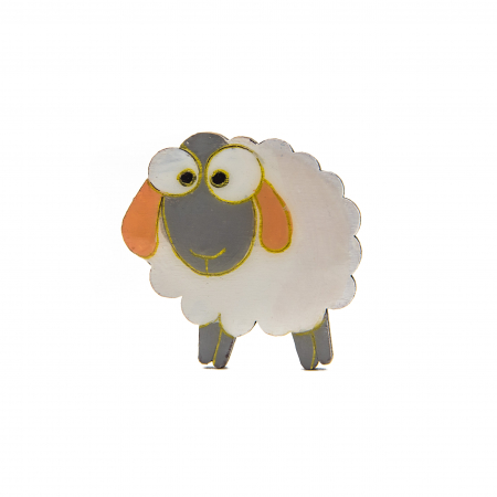 Broșe - Brosa Lemn White Dolly