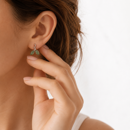 Cercei Opal Leaf Argint 925 Frunzulite Opal Verde Colectie Bijuterie Femei Romania ArtMyWay