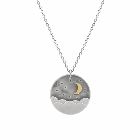 Colier Cloudy Moon Argint 925 Unicat Luna Alama Patina Nori Bogdan Dragomir Bijuterie ArtMyWay [4]