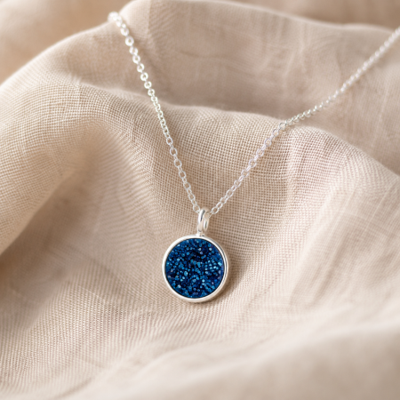 Colier Deep Blue Argint 925 Cristal Albastru Colectie Bijuterii Femei Romania ArtMyWay [2]