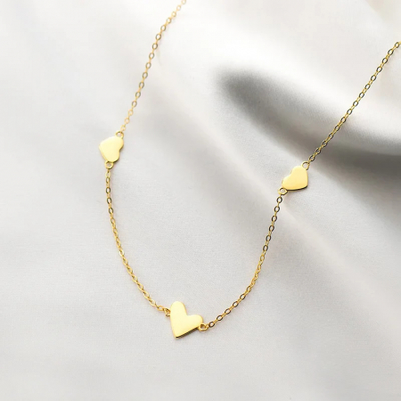 Colier Gold Hearts Trio - Argint 925 [2]